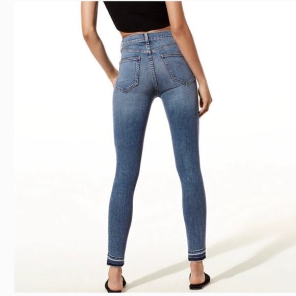 Rag & Bone Olana High Rise Skinny Ankle Jeans Size 25 Colorblock Knee Patchwork - Picture 14 of 15